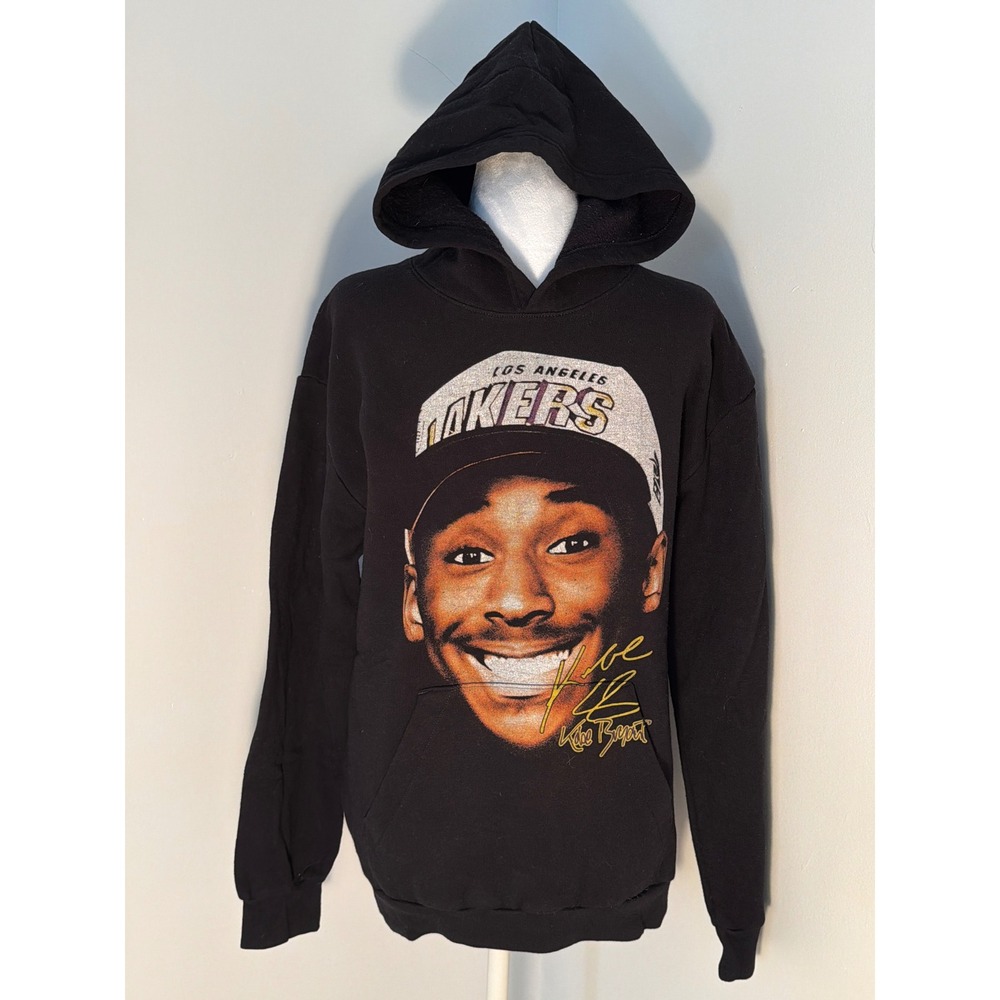 Kobe Bryant Los‎ Angeles Lakers Graphic Hoodie Black Signature Sweatshirt Mens S